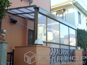 のテラス屋根 ライザーテラスII F型 テラスタイプ 単体　積雪〜20cm対応+前面スクリーン2段 施工例