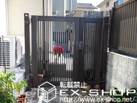 の門扉 プリレオ R2型 両開き親子 柱使用 施工例