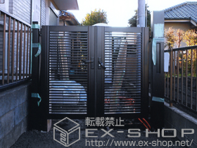 の門扉 プリレオR1型門扉 両開き 機能門柱使用 施工例