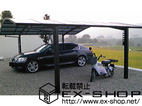 のカーポート プレシオスポート ワイド 積雪〜20cm対応＋収納式物干しセット2型 2本入 施工例
