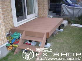 のウッドデッキ リウッドデッキ200 単体＋リウッドステップ4型 Sタイプ2段 施工例