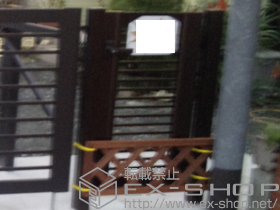 の門扉 エクスライン門扉12型 片開き 門柱使用 施工例