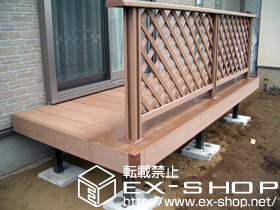 のウッドデッキ リコステージII 単体＋フラットラチスパネル【密目タイプ】 施工例