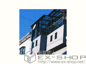 のバルコニー・ベランダ屋根 ライザーテラスII F型 屋根タイプ 単体 積雪〜20cm対応+ 側面スクリーン1段仕様+前面スクリーン 1段仕様 施工例