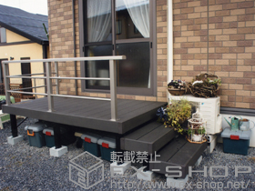 のウッドデッキ リウッドデッキ 200 単体＋シンプルモダンデッキフェンス2型　 施工例