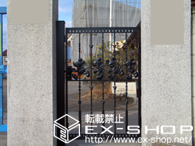 の門扉 ディズニー門扉ミッキーC型 片開き 角門柱式 施工例