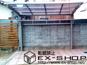 のサイクルポート・駐輪場 カーブポートシグマIII ミニ 積雪〜20cm対応＋ミニ サイドパネル 1段H500 施工例