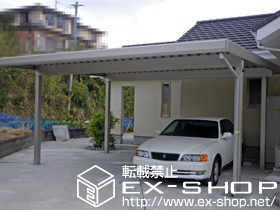 のカーポート レオンポートneo 2台用　角柱タイプ　4本柱仕様　積雪〜50cm対応 施工例