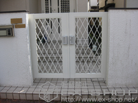 の門扉 プリレオ R8型 両開き 柱使用 施工例