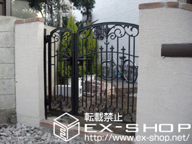 の門扉 フェスタA型 両開き親子仕様 柱使用 施工例