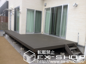 のウッドデッキ リコステージII 異型＋ステップ2段 施工例