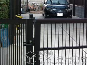 の門扉 エクスライン門扉2型 片開き 門柱仕様 施工例