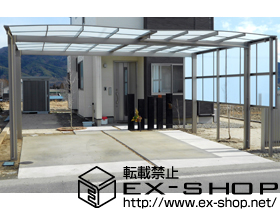 のカーポート エックスルーフ ワイド 積雪〜20cm対応＋サイドパネル 施工例