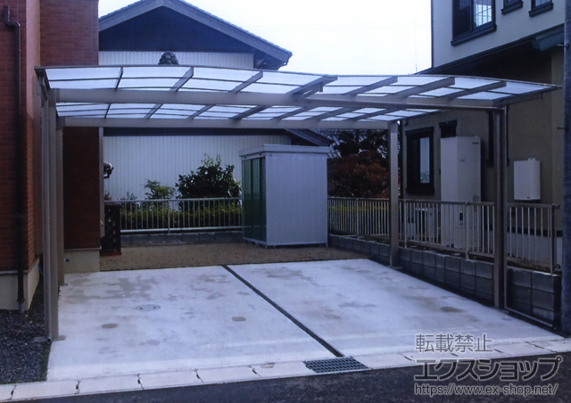 のカーポート エックスルーフ 独立両支持 積雪〜30?対応 施工例