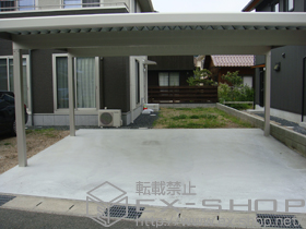 のカーポート ジーポートneo 積雪100cmＡタイプ 2台用 4本柱　角柱仕様 施工例