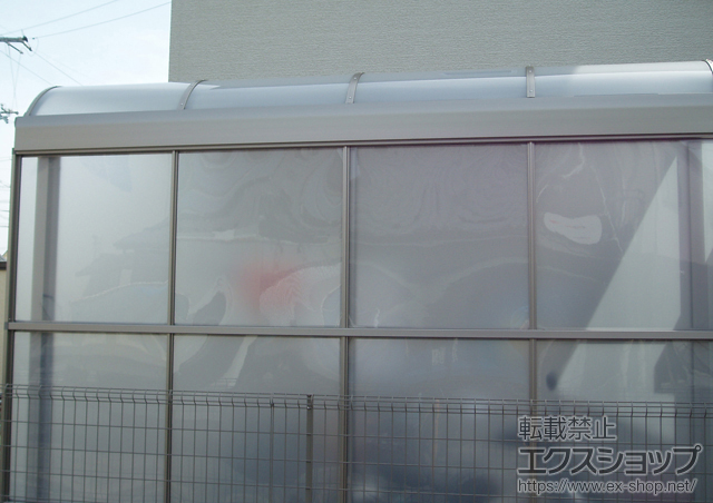 のテラス屋根 ライザーテラスII R型 テラスタイプ 単体 積雪〜20cm対応+前面スクリーン2段仕様 施工例