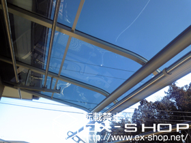 のバルコニー・ベランダ屋根 プレシオステラス R型 屋根タイプ 単体　積雪〜20cm対応＋吊り下げ式物干し　標準2本入り 施工例