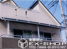 のバルコニー・ベランダ屋根 ライザーテラスII R型 屋根タイプ 連棟 積雪〜20cm対応＋壁付け物干し 標準2本入 施工例