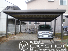 のカーポート テリオスポート?3000　角柱仕様 積雪〜100cm対応＋吊り下げ物干し ワイド 2本入×1 施工例