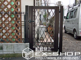 の門扉 エクスライン門扉 4型 片開き 門柱仕様 施工例