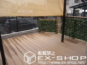 のウッドデッキ リコステージII＋リコステージII デッキフェンス 施工例