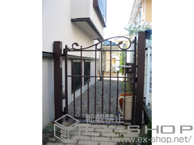 の門扉 ユーフォス門扉 1型 片開き 75角門柱使用 施工例