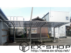 のカーポート プレシオスポート 縦連棟 積雪〜20cm対応＋着脱式補助柱 2本入り×2 施工例