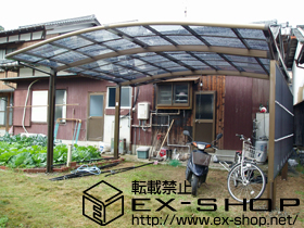 のカーポート カーブポートシグマIII ワイド　積雪〜20cm対応+サーフポートIII　サイドパネル1段用 施工例