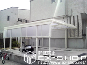 のカーポート キューブポートプラス ワイド 積雪〜20cm対応＋サイドパネル 1段用 H800 L＝57用 施工例