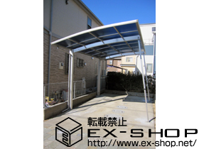 のカーポート プレシオスポート 単体 積雪〜20cm対応＋着脱式補助柱　2本入り 施工例