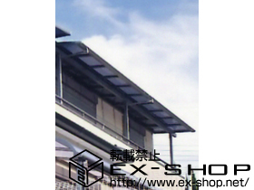 のバルコニー・ベランダ屋根 パワーアルファ F型 連棟 屋根タイプ 積雪〜20cm対応+吊下げ物干し　標準2本入り×2 施工例