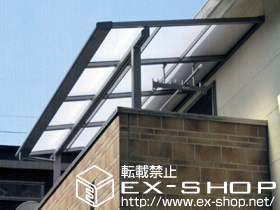 のバルコニー・ベランダ屋根 ライザーテラスII F型 屋根タイプ 単体　積雪〜20cm対応＋吊り下げ物干し　標準　ショート　2本入 施工例