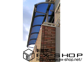 のバルコニー・ベランダ屋根 プレシオステラス R型 屋根タイプ 連棟　積雪〜20cm対応＋吊り下げ物干し　標準　2本入+1本入 施工例