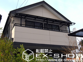 のバルコニー・ベランダ屋根 プレシオステラス R型 屋根タイプ 連棟　積雪〜20cm対応＋吊り下げ物干し　標準　2本入＋ 壁付け物干し　標準　2本入 施工例