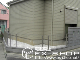 のフェンス・柵 イーネットフェンス1F型 自由柱施工 施工例