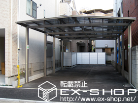 のカーポート マイリッシュデラックスワイド 前上がり 縦連棟　積雪〜20cm対応 施工例