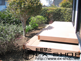 のウッドデッキ リウッドデッキ 200 単体＋段床セット1段 正面・片側面タイプ 施工例