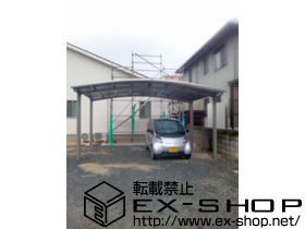 のカーポート カーブポートシグマIII ワイド 積雪〜20cm対応+屋根材ホルダー50タイプ用×2本 施工例