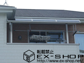 のバルコニー・ベランダ屋根 プレシオステラス R型 屋根タイプ 単体　積雪〜20cm対応+吊り下げ物干し　標準　2本入×2 施工例