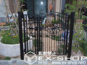 の門扉 フェスタB型 親子開き 柱使用 施工例