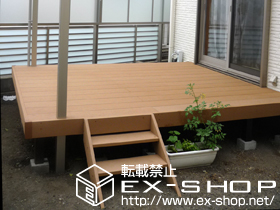 のウッドデッキ リウッドデッキ200 単体＋リウッドステップ4型 Sタイプ2段 施工例