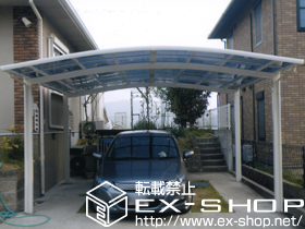 のカーポート カーブポートシグマIII ワイド 積雪〜20cm対応＋収納式物干し 施工例