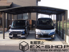 のカーポート カーブポートシグマIII ワイド 積雪〜20cm対応 ＋　サイドパネル 1段Ｈ800 施工例