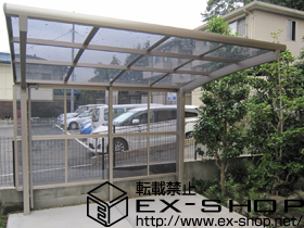 のサイクルポート・駐輪場 カーブパークシグマIII パネル1面囲い 積雪〜30cm対応 施工例