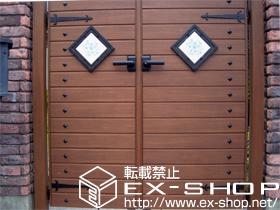 の門扉 スタンダード門扉3A型 両開き親子 門柱使用 施工例