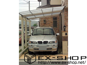 のカーポート エックスルーフ 独立片支持前下がり 積雪〜20cm対応 施工例