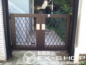の門扉 プリレオ R8型 両開き 柱使用 施工例