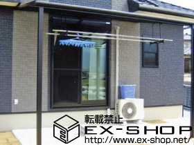 のテラス屋根 ライザーテラスII F型 テラスタイプ 単体 積雪〜20cm対応+吊り下げ物干し　標準　2本入 施工例