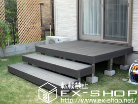 のウッドデッキ リウッドデッキ 200 単体＋段床セット2段正面タイプ 施工例