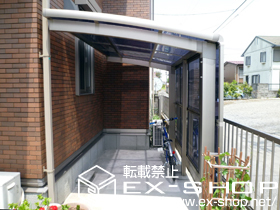 のサイクルポート・駐輪場 カーブパークシグマIII パネル1面囲い 積雪〜30cm対応 施工例